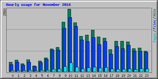 Hourly usage for November 2016