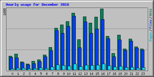 Hourly usage for December 2016